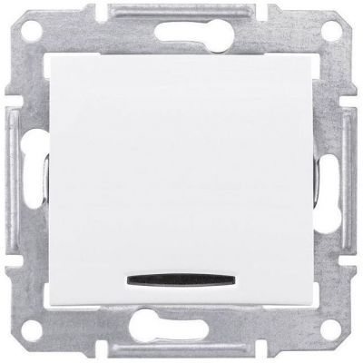 Выключатель 1-клавишный с подсветкой Schneider Electric Sedna Белый 10 А (сх.1)