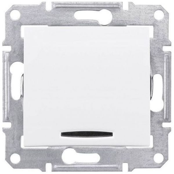 Выключатель 1-клавишный с подсветкой Schneider Electric Sedna Белый 10 А (сх.1)