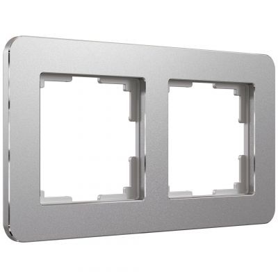 Рамка на 2 поста Platinum алюминий Werkel W0022606