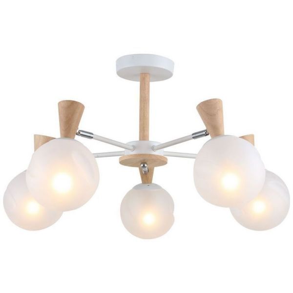 Светильник потолочный Linvel LV 9380/5 Орша Белый Е27 60W D570 H340мм