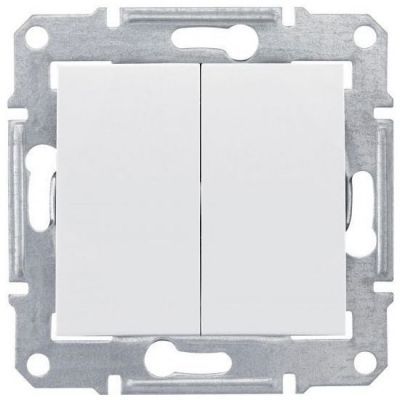 Выключатель 2-клавишный Schneider Electric Sedna Белый 10А (сх.5)