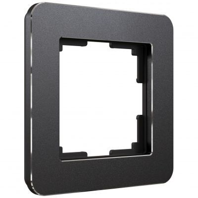 Рамка на 1 пост Platinum черный алюминий Werkel W0012608