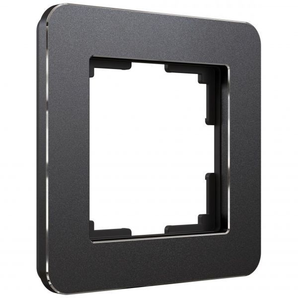 Рамка на 1 пост Platinum черный алюминий Werkel W0012608