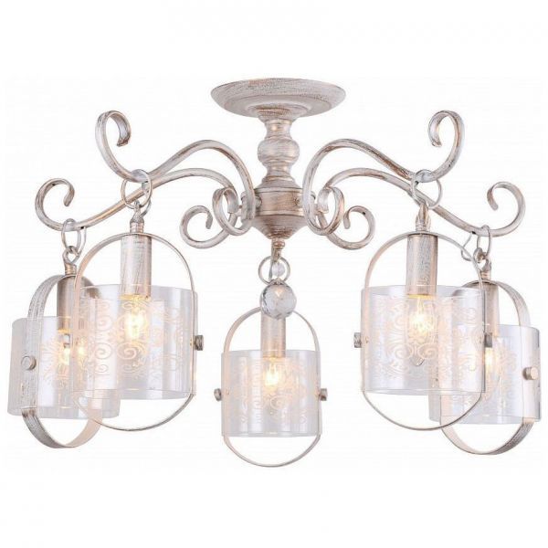 Люстра Linvel LV 9124/5 Алдан Белый/золото E14 40W