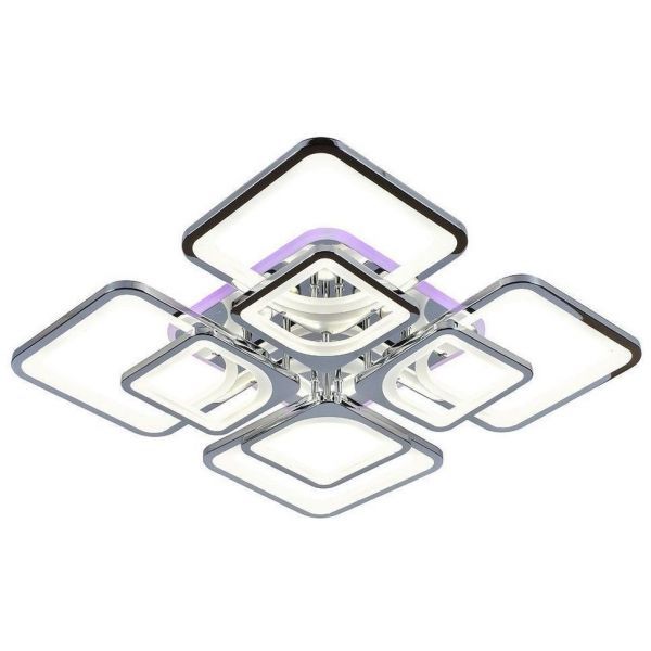 Потолочный светодиодный светильник 8057/4+4 CHR 224W+12W RGB хром Profit Light