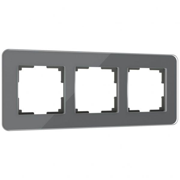 Рамка из стекла на 3 поста Elite графит Werkel W0032440