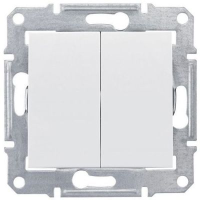 Выключатель 2-клавишный Schneider Electric Sedna Белый 10А, IP44 (сх.5)