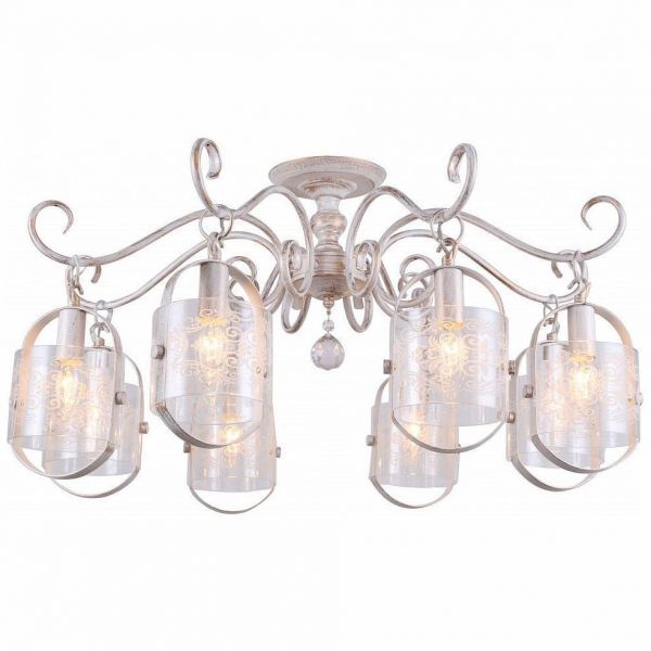 Люстра Linvel LV 9124/8 Алдан Белый/золото E14 40W