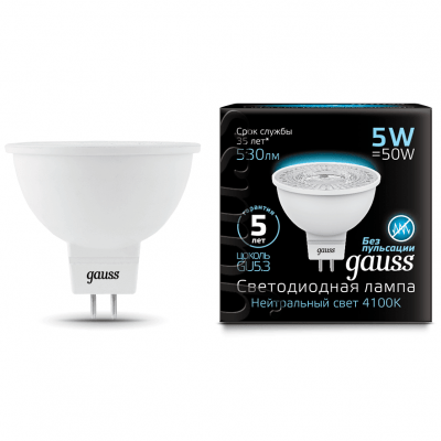 Лампа Gauss 101505205 LED MR16 GU5.3 5W 4100K