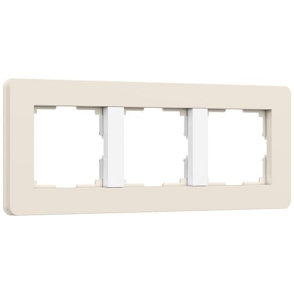 Рамка из поликарбоната на 3 поста Split айвори/белый, soft-touch W0033066 Werkel
