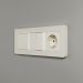 Рамка из поликарбоната на 3 поста Split айвори/белый, soft-touch W0033066 Werkel