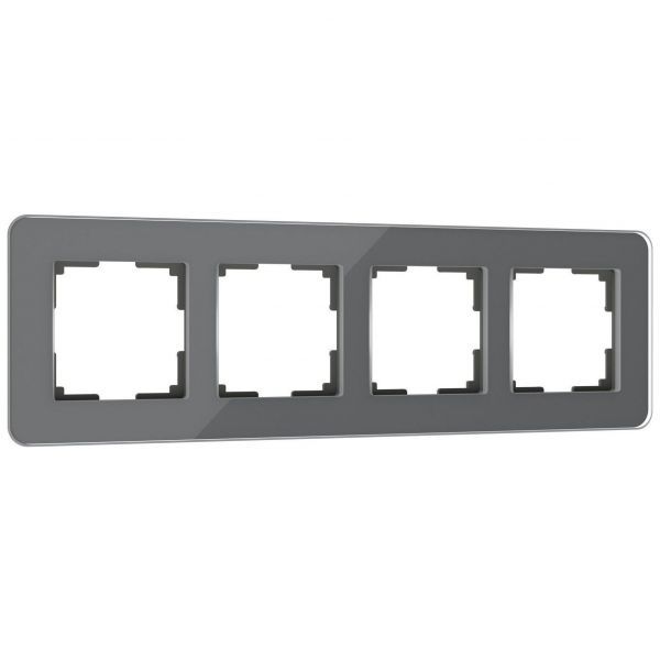 Рамка из стекла на 4 поста Elite графит Werkel W0042440