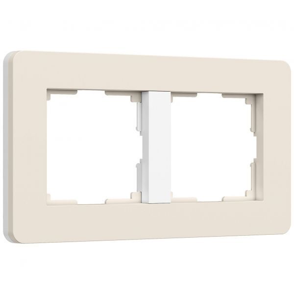 Рамка из поликарбоната на 2 поста Split айвори/белый, soft-touch W0023066 Werkel