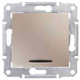 Выключатель 1-клавишный с подсветкой Schneider Electric Sedna Титан 10 А (сх.1)