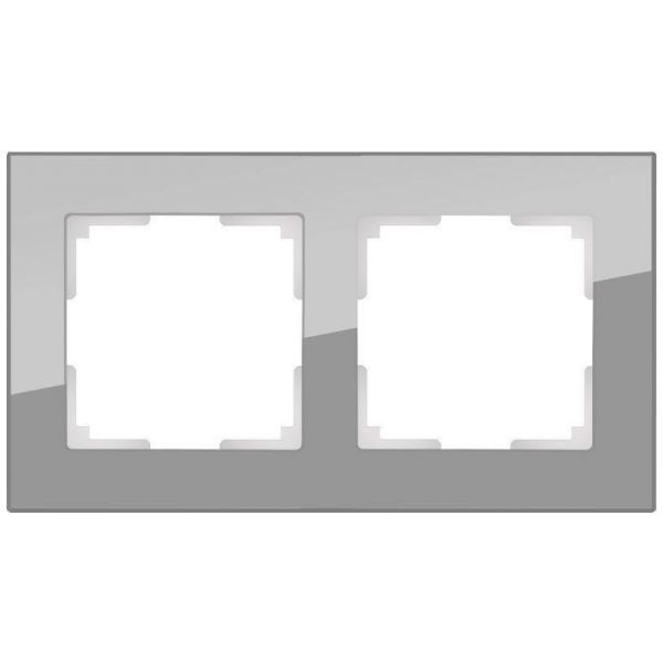 Рамка 2-местная Werkel W0021115 серое стекло (WL01-Frame-02)