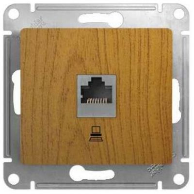Розетка компьютерная RJ45 SE Glossa Дерево Дуб кат.5E GSL000581K