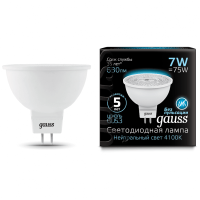 Лампа Gauss 101505207 LED MR16 GU5.3 7W 4100K
