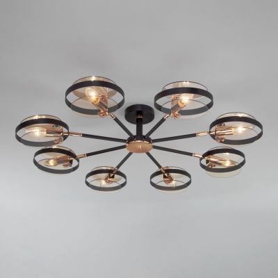 Умная потолочный светильник в стиле лофт Eurosvet 70121/8 черный Smart