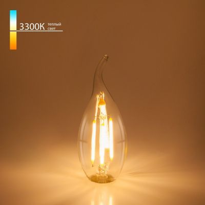 Филаментная светодиодная лампа Elektrostandard Свеча на ветру BLE1428 9W 3300K E14 (CW35 прозрачный)