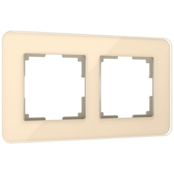 Рамка из стекла на 2 поста Elite айвори Werkel W0022443