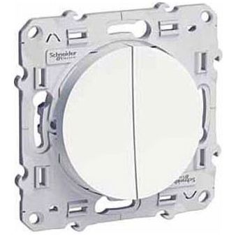 Выключатель Schneider Electric Odace 2-клавишный 10А белый