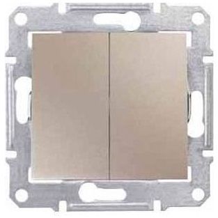 Выключатель 2-клавишный Schneider Electric Sedna Титан 10А (сх.5)