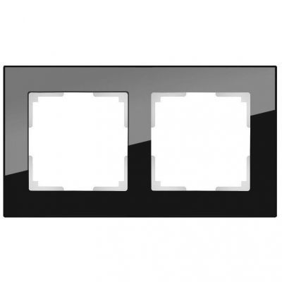Рамка 2-местная Werkel W0021108 черное стекло (WL01-Frame-02)