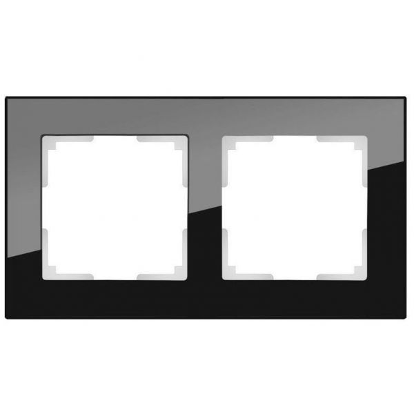 Рамка 2-местная Werkel W0021108 черное стекло (WL01-Frame-02)