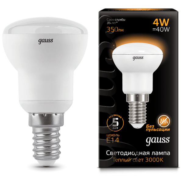 Лампа Gauss 106001104 LED Reflector R39 E14 4W 2700K