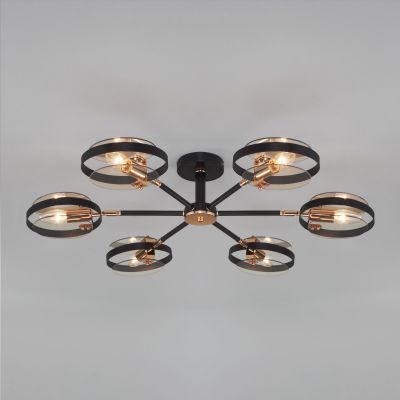 Умный потолочный светильник в стиле лофт Eurosvet 70121/6 черный Smart