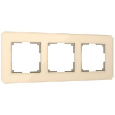 Рамка из стекла на 3 поста Elite айвори Werkel W0032443