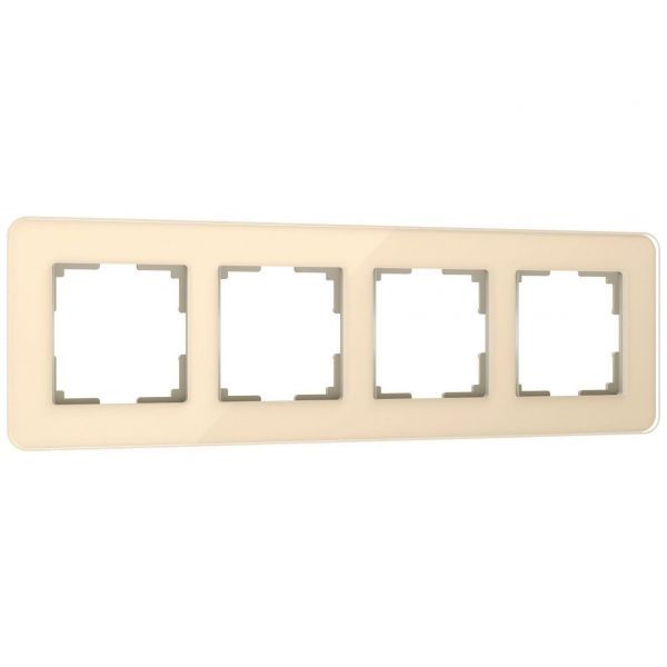 Рамка из стекла на 4 поста Elite айвори Werkel W0042443