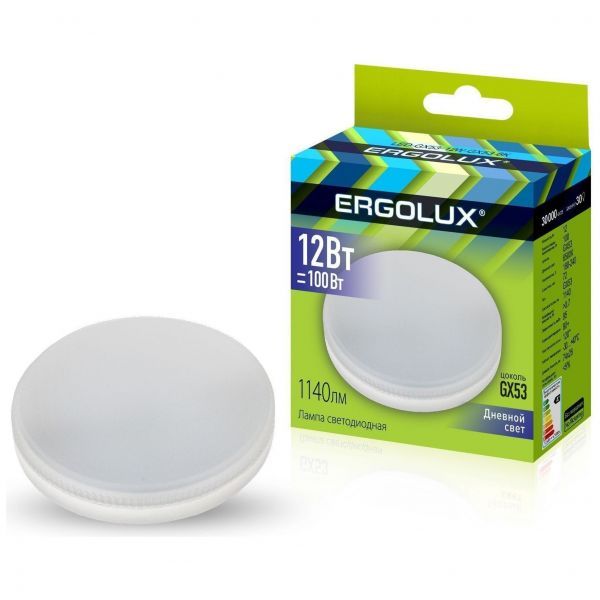Светодиодная лампа Ergolux LED-GX53-12W-GX53-6K