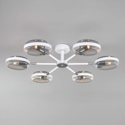 Умный потолочный светильник в стиле лофт Eurosvet 70121/6 белый Smart