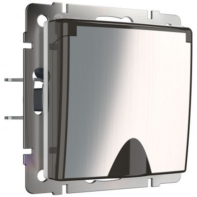 Розетка влагозащиценная Werkel W1171202 глянцевый никель (WL02-SKGSC-01-IP44)