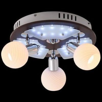 Люстра Linvel LV 8629/3 Атлас хром/темное дерево E14 60W ф450*Н170