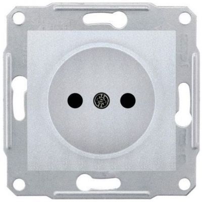 Розетка 1-я Schneider Electric Sedna Алюминий б/з