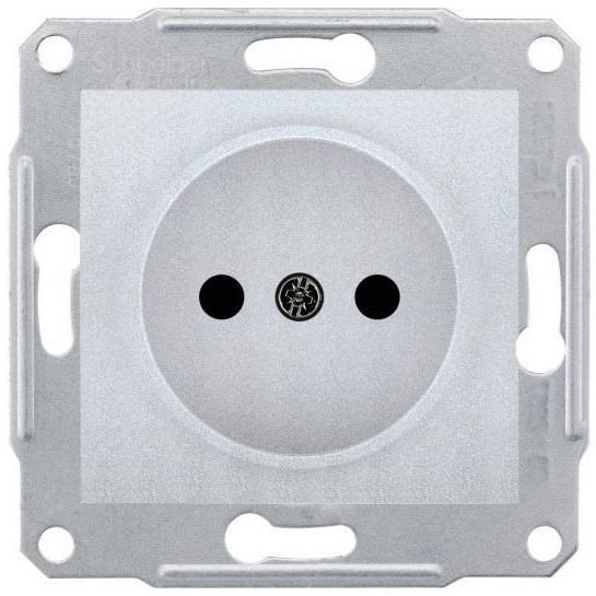 Розетка 1-я Schneider Electric Sedna Алюминий б/з