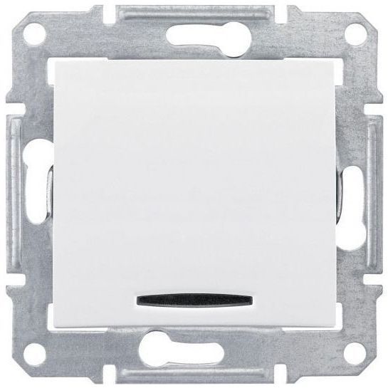 Переключатель 1-клавишный с подсветкой Schneider Electric Sedna Белый 10А (сх.6)