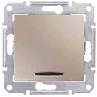 Переключатель 1-клавишный с подсветкой Schneider Electric Sedna Титан 10А (сх.6)