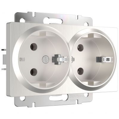 Розетка двойная с заземлением Werkel W1172013 (WL13-SKG-02-IP20)