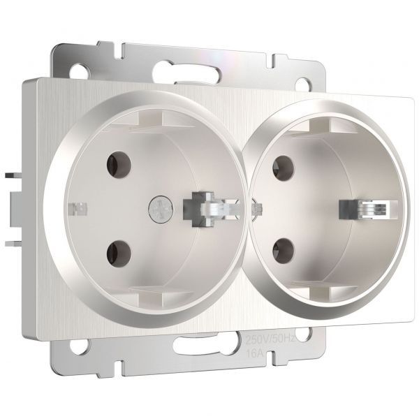 Розетка двойная с заземлением Werkel W1172013 (WL13-SKG-02-IP20)