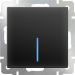 Выключатель 1-клавишный с подсветкой Werkel W1110108 черный матовый (WL08-SW-1G-LED)