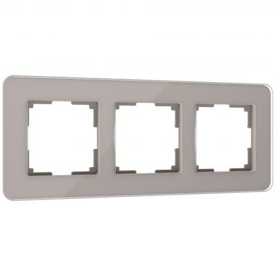 Рамка из стекла на 3 поста Elite дымчатый Werkel W0032417
