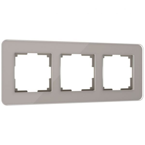Рамка из стекла на 3 поста Elite дымчатый Werkel W0032417