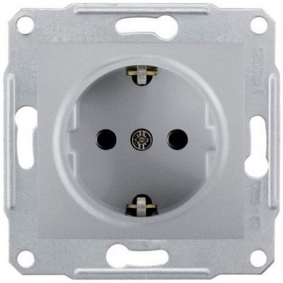 Розетка 1-я Schneider Electric Sedna Алюминий с/з