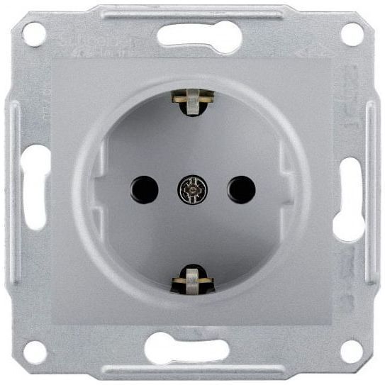 Розетка 1-я Schneider Electric Sedna Алюминий с/з
