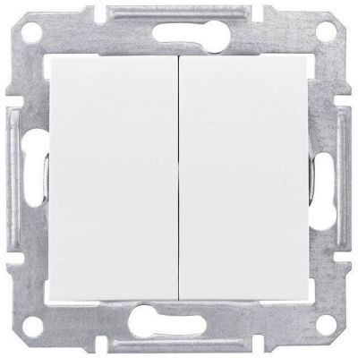 Переключатель 2-клавишный Schneider Electric Sedna Белый 10А (сх.6+6)
