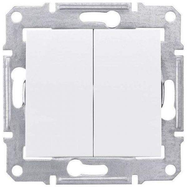Переключатель 2-клавишный Schneider Electric Sedna Белый 10А (сх.6+6)