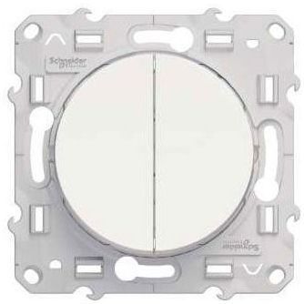 Переключатель Schneider Electric Odace 2-клавишный белый